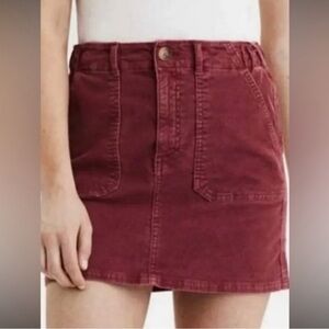 AMERICAN EAGLE Corduroy Burgundy Wine Super Stretch Mini Skirt Women's
